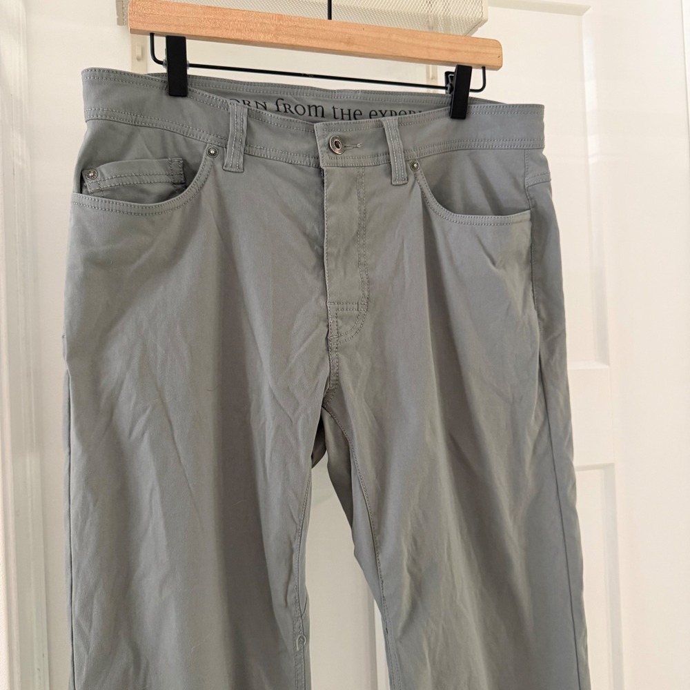 Prana Brion Slim Fit Grey Breathe Performance Hiking Pants Mens 34x32 - Picture 9 of 9